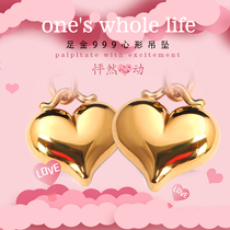 Cast Treasure Transfer 18K Gold Heart-shaped Small Peach Heart Woman Love Gold Pendant 999 Foot Gold Pure Gold Necklace Pendant