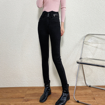 Black Jeans Lady Spring Autumn 2021 New High Waist Small Leggings Slim Fit Slim Fit 100 Hitch Pencil Pants