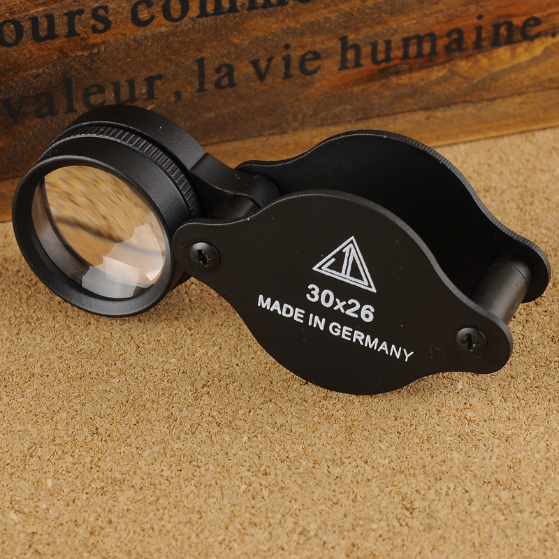 Full Metal German lenses 30x26mm HD High-fold Magnifier Jewellery Ancient Play Jade Appraisal Special Magnifier-Taobao
