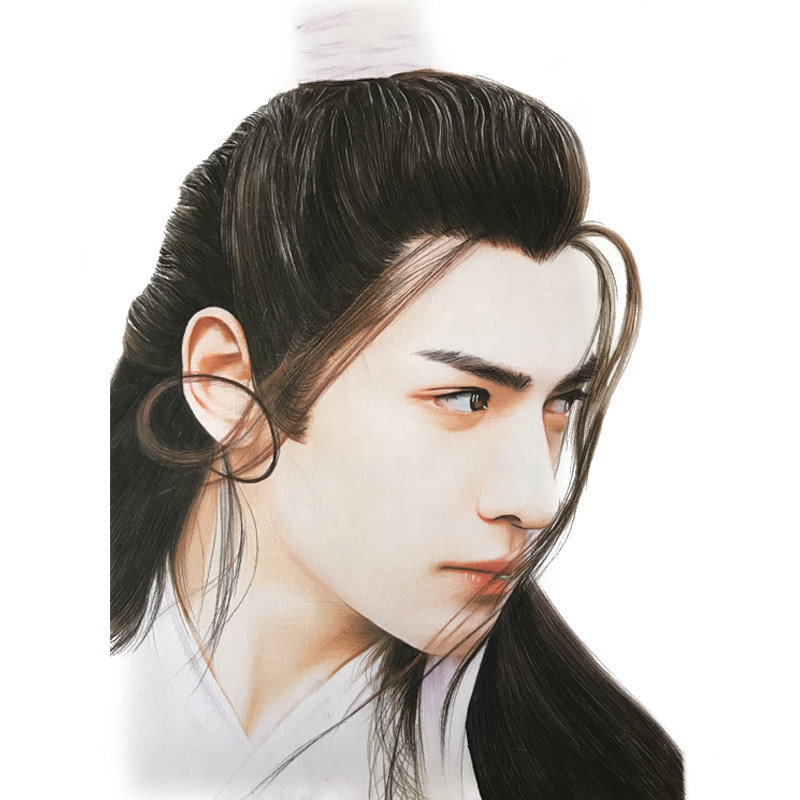 Sketch portrait customization pure hand-painted colored lead figure painting portrait portrait painting real person photo transfer hand painting image customization