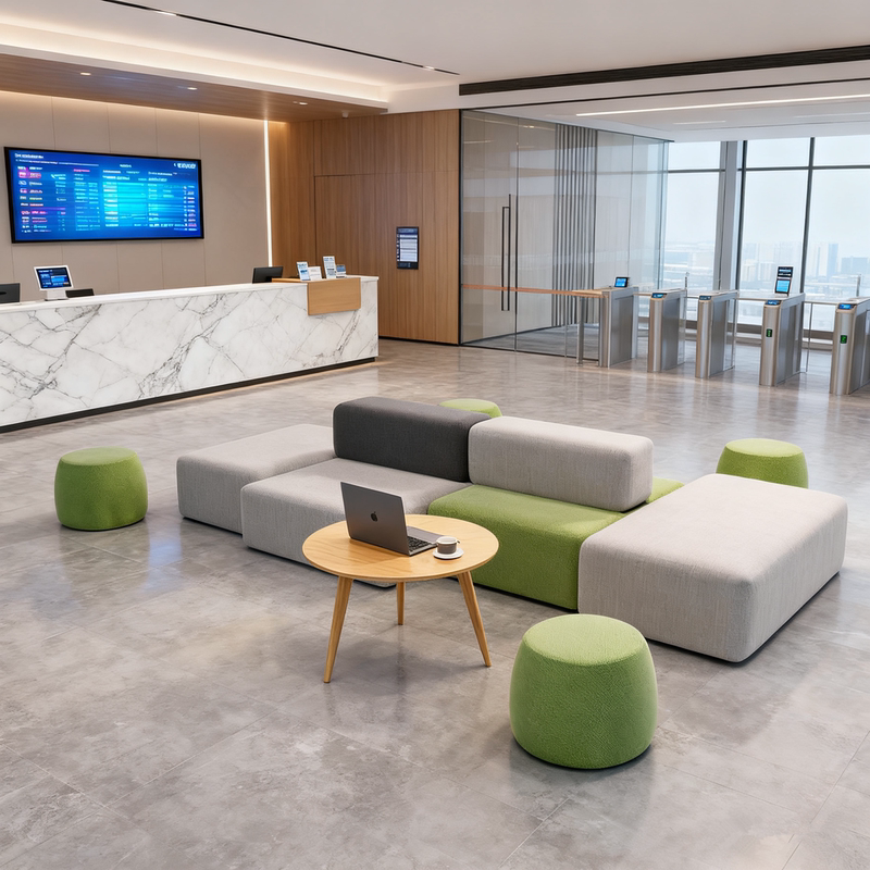 Square-Shaped Personalized Office Reception Area Combination Sofa for Meeting and Rest Areas in Shopping Malls and Hotels, Creative and Leisurely Square-Shaped Personalized Office Reception Area Combination Sofa for Meeting and Rest Areas in Shopping Malls and Hotels, Creative and Leisurely