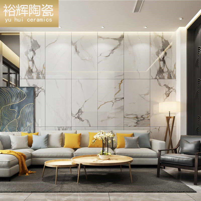 Nordic jazz white marble tiles 600x1200 living room floor tiles Stair stepping tiles Floor tiles new