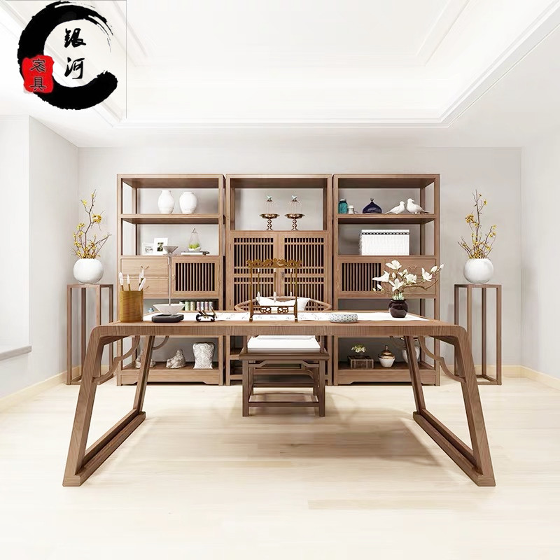 New Chinese Zen calligraphy desk modern solid wood desk calligraphy and painting table simple tea table desk bed and breakfast furniture custom