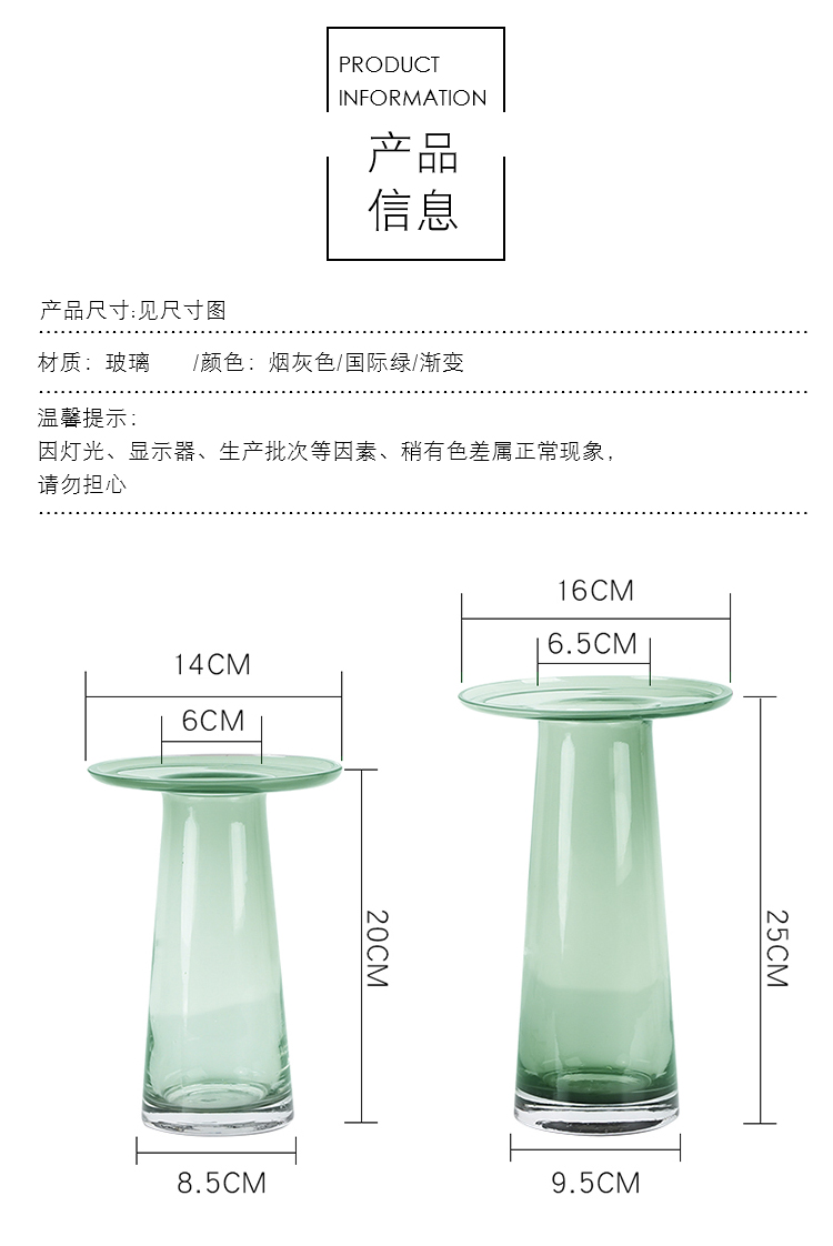 Bắc Âu tối giản bình thủy tinh gradient phòng khách chai hiện đại sáng tạo trang trí nhà Rose Daisy cắm hoa - Vase / Bồn hoa & Kệ chậu trồng mai