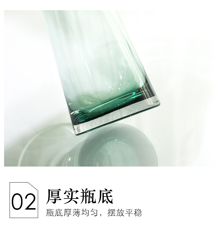 Bắc Âu tối giản bình thủy tinh gradient phòng khách chai hiện đại sáng tạo trang trí nhà Rose Daisy cắm hoa - Vase / Bồn hoa & Kệ chậu trồng mai