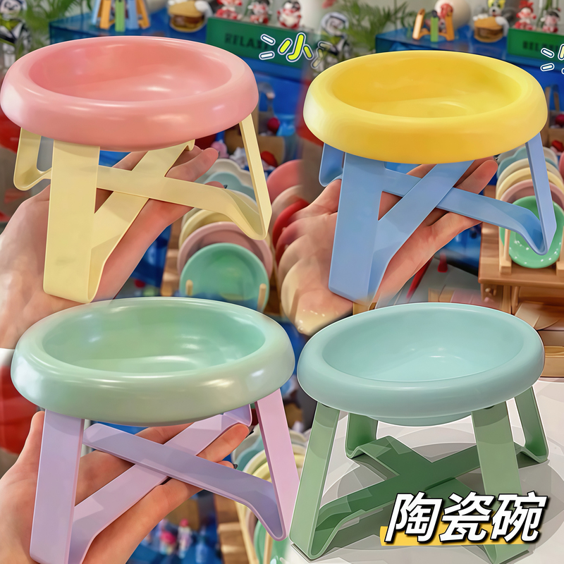 Pet Cat Bowl Ceramic Pet Bowl Dog Bowl Ceramic Bowl Dog and Cat Food and Water Shallow and Deep Bowls with Elevated Stand