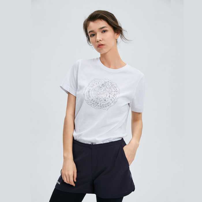 ms. Montbell summer outdoor pure cotton annular pattern simple round comfortable short sleeve T-shirt 2104656