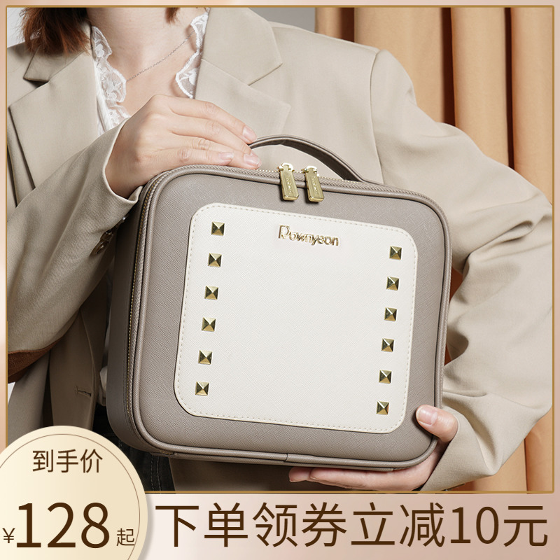 Makeup bag female capacity portable outgoing in advanced sensing cosmetics artist special and makeup embroidery toolbox