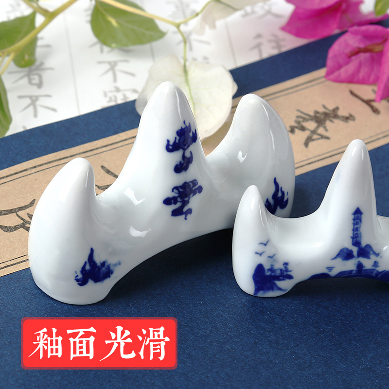 Everyday practice yamagata ceramic pen writing pen rack four treasures of the study calligraphy pen mountain supplies calligraphy painting desktop cabinet and move of blue and white porcelain antique furnishing articles paperweight penholder pen pen hanging pen mountain
