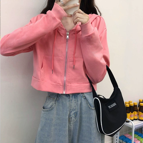 Tide, короткая осенняя толстовка с капюшоном, тонкая куртка, 2020, оверсайз, в корейском стиле