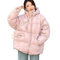 Hooded Down Jacket Womens 2023 Winter New Korean Style Loose Bread Jacket White Duck Down Fashion Popular Thick Jacket
