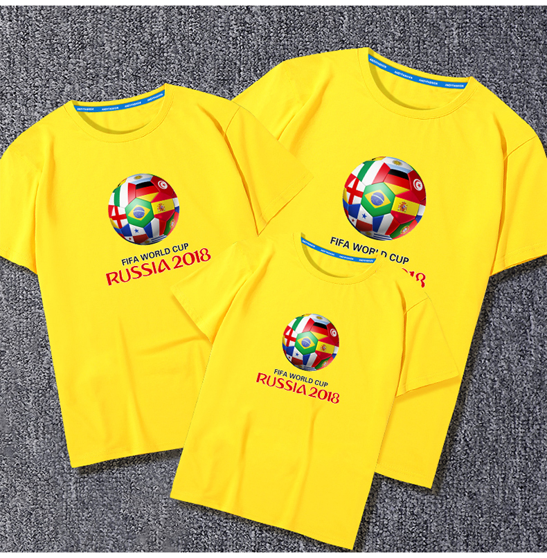 2018 World Cup Gia Đình Gói Mùa Hè Ngắn Tay Áo T-Shirt Gia Đình Gói Một Gia Đình của Ba Mùa Xuân Jersey của Phụ Nữ Bóng Đá Mặc
