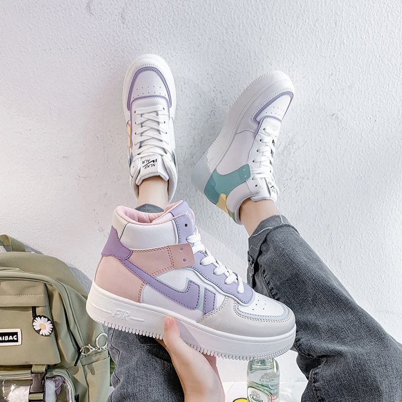 High-top women's shoes aj sneakers 2022 spring and autumn new sports shoes fashion casual shoes Air Force No. 1 small white shoes women