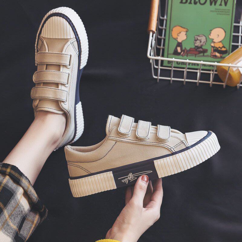 Summer Exploits Magic Sticker Canvas Shoes Women Shoes 2022 New Han Edition Ulzzang 100 Hitch Student Board Shoes