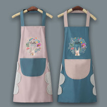 Newly launched apron for home kitchen waterproof and oil-proof womens hand-wipeable thin cartoon work clothes for catering
