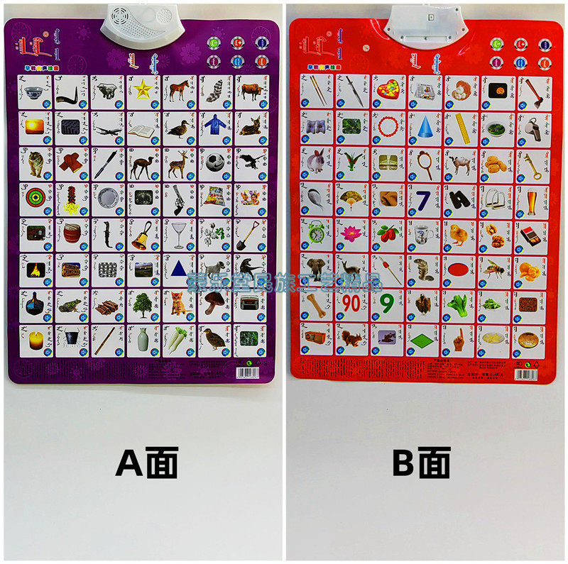 Three Mongolian Enlightenment Talking Points Read the wallchart Mongolians children early to learn wallchart-Taobao