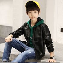 Tidal Boy Clothing Boy Coats Spring Autumn Clothes 2022 new childrens leather clothes jacket Han version Tide Ocean