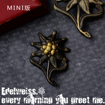 Mini version of Edelweiss Brooch Medal Cap badge Hunter Sniper Oak Leaf Badge Medal