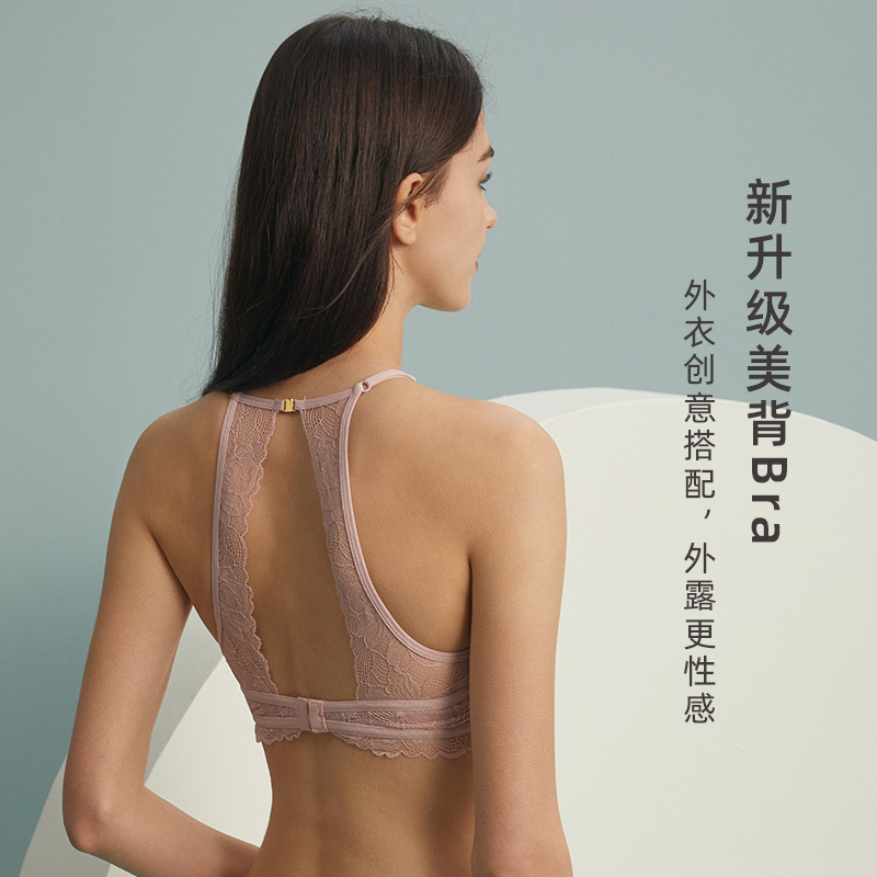 Locahe thép miễn vòng xốp-miễn phí siêu mỏng áo ngực trở lại sexy ren vest kiểu áo ngực mỏng da đồ lót cô gái mùa hè.