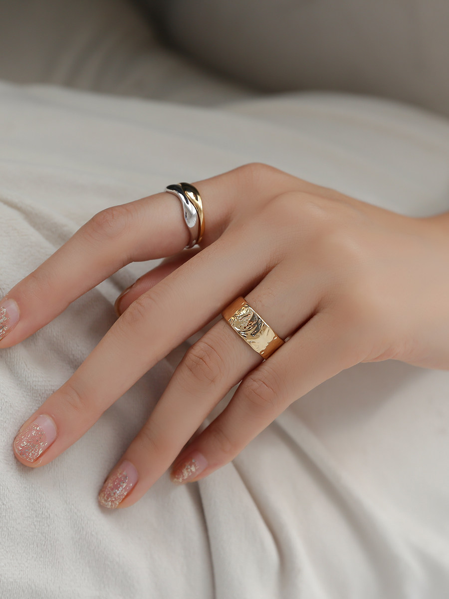 Retro port Wind opening ring 2019 New wave Advanced sense method minimalist temperament small crowdDesign Sensation Index Finger Ring