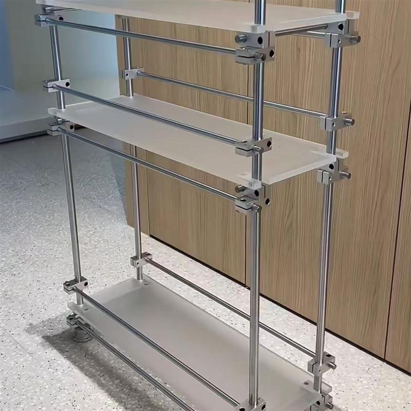 Xiaohongshu Style Handmade DIY Optical Axis Storage Rack, DIY Flower Stand, Industrial Style Furniture with Universal Wheels