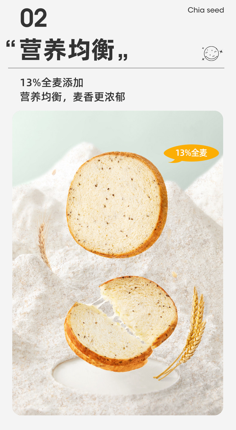 13%全麦配比 0反式脂肪酸 A1 爱逸 奇亚籽夹心吐司面包 480gx2件 券后35.8元包邮 值值值-买手聚集的地方