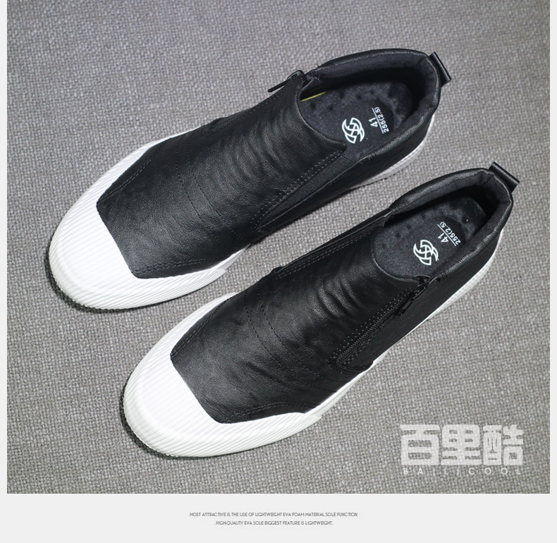 Giày cotton mùa đông 2018 mới cộng với giày nhung ấm cao Giày da Gaobang Giày nam giày nam giản dị đôi giày cotton giày cao cổ đen