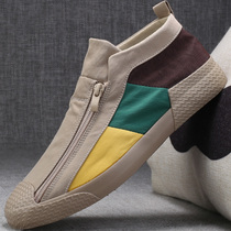 Mens shoes autumn shoes mens trendy shoes 2021 new mens casual shoes a pedal shoes trend high canvas shoes