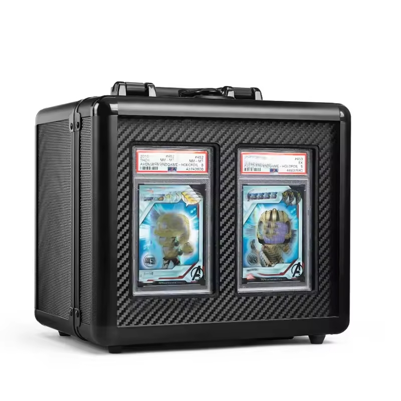   Two-Compartment Skylight Style Psa Graded Card Brick Bgs Password Lock Suitcase Storage Box for Displaying Star Player Cards