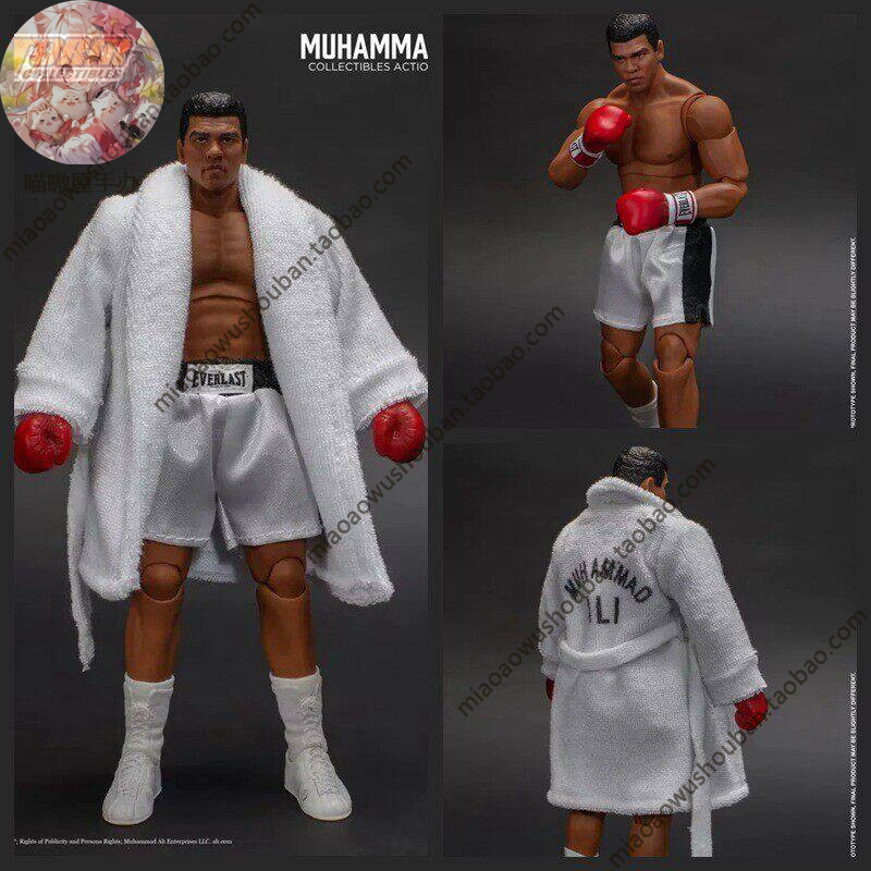 Heavyweight Boxing Champion Muhammad Ali St Jersey 1/12 Three-Head Sculpted Jointed Action Figure Boxed Figure