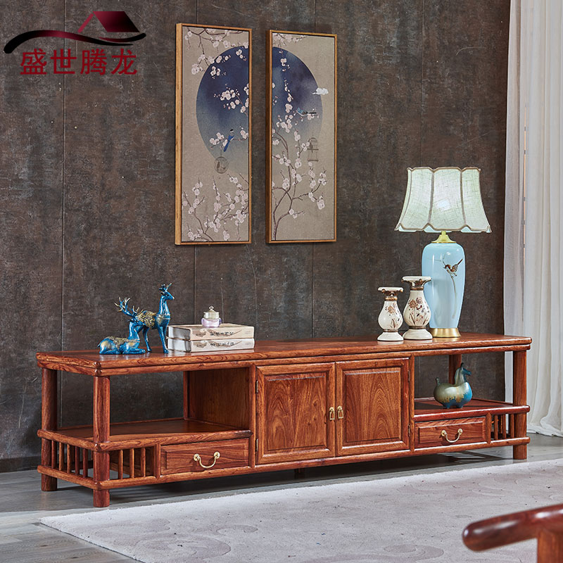 Mahogany TV cabinet hedgehog rosewood floor cabinet rosewood storage cabinet new Chinese living room simple solid wood furniture