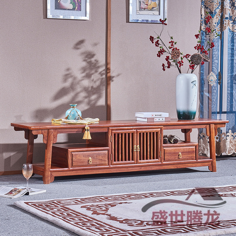 New Redwood TV cabinet Hedgehog cabinet Flower wood locker New Chinese Living Room Simple Solid Wood Furniture