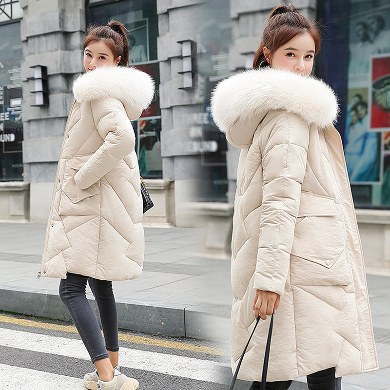 2019新款羽绒棉服女长款ins冬外套韩版宽松bf面包服创意款大棉衣