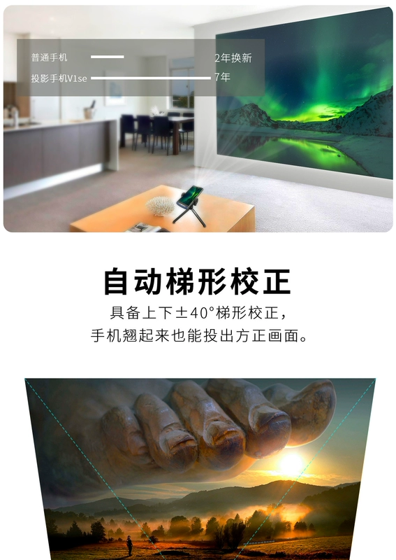 Điện thoại chiếu VVETIME V1s 6 + 128 màu xanh - Máy chiếu máy chiếu viewsonic m2
