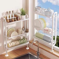 Dish Drying Rack Kitchen Multifunctional Bowl Rack Countertop Cabinet Storage Rack Household Bowl Plate Chopstick Box Storage Rack