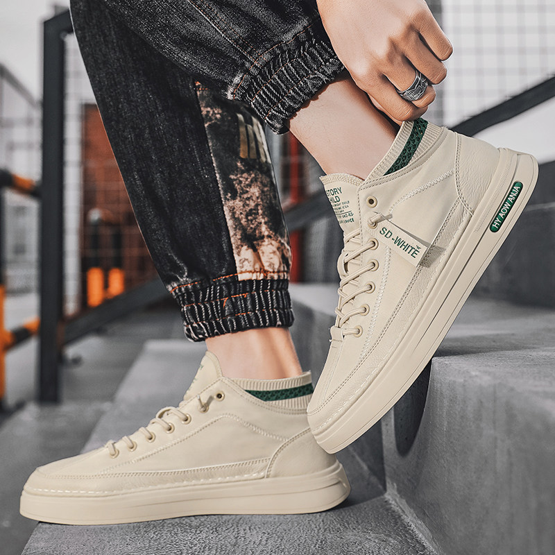 Canvas men's shoes 2022 spring new high-top sneakers trend summer breathable thin sports shoes men's trendy shoes