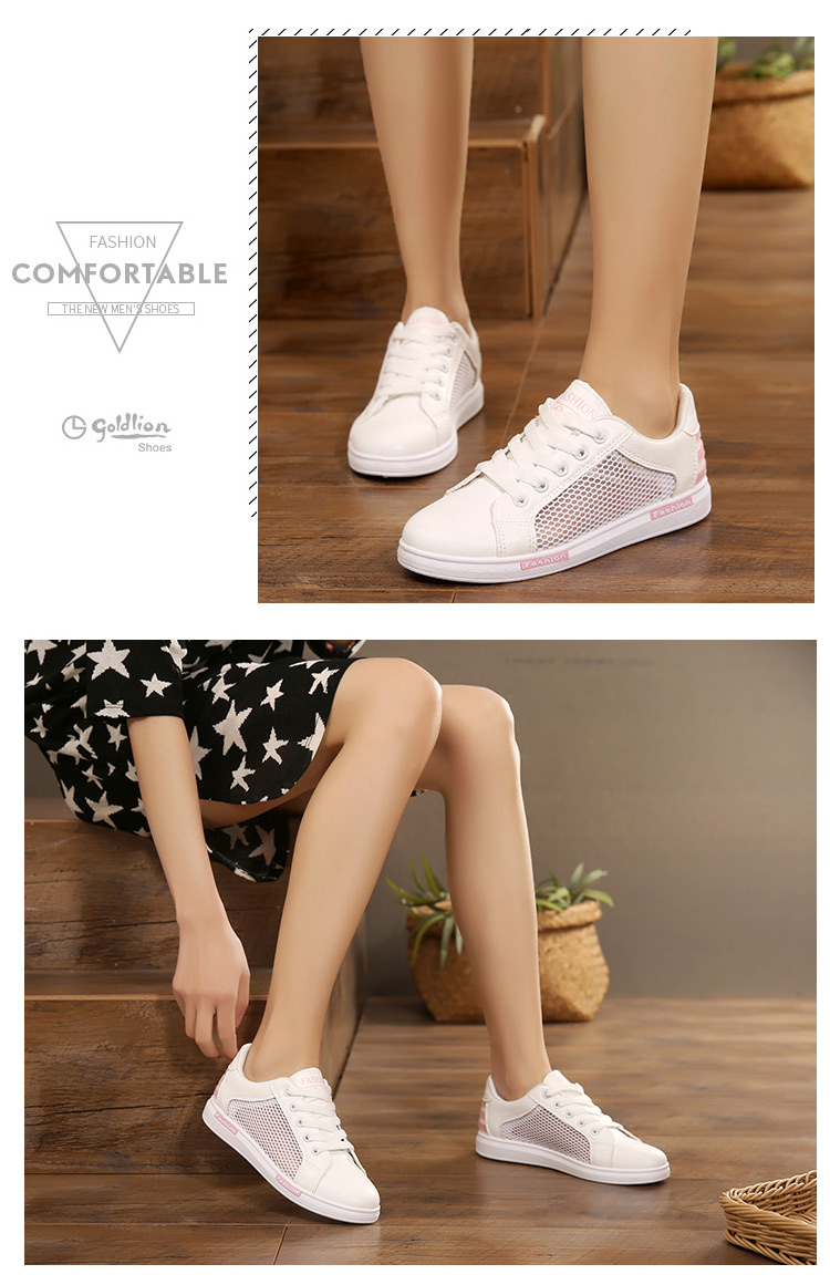 Zhongda trẻ em giày mùa hè mô hình nhỏ màu trắng giày thấp để giúp bình thường giày lưới breathable hollow cô gái hoang dã giày thể thao