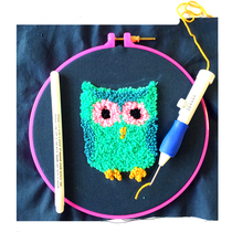 Simple childrens DIY embroidery tool Drop flower needle Poke music set Needle embroidery thread embroidery fine belt handle poke flower needle