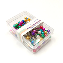 Wool crochet small tool fixed needle Hand sewing patchwork positioning needle Colored pearl pin Bead needle