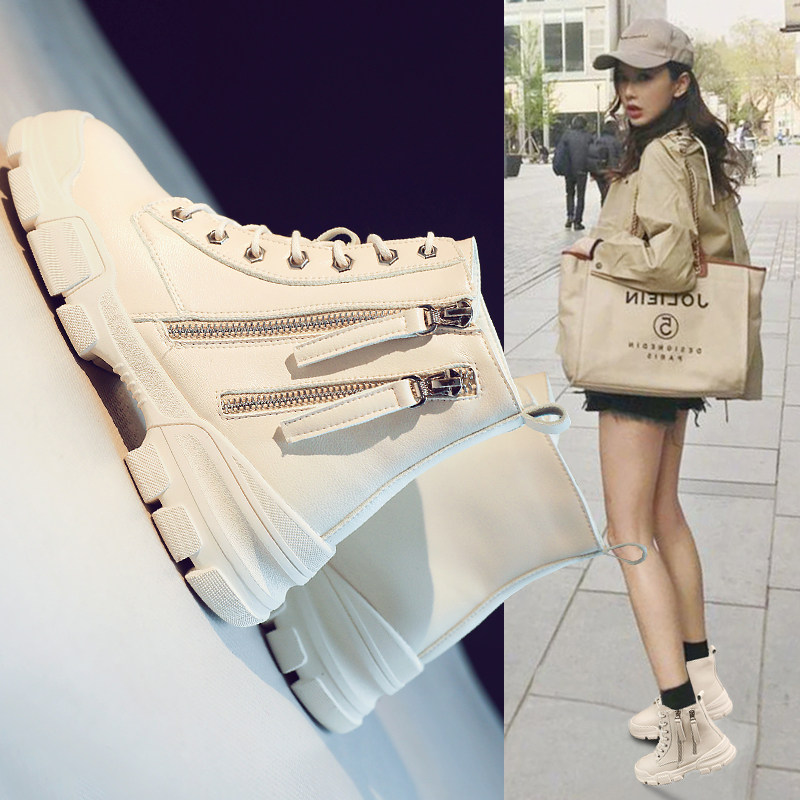 Martin Boots Woman Boots 2021 new British wind and flat floor plus thickening net increased short boots