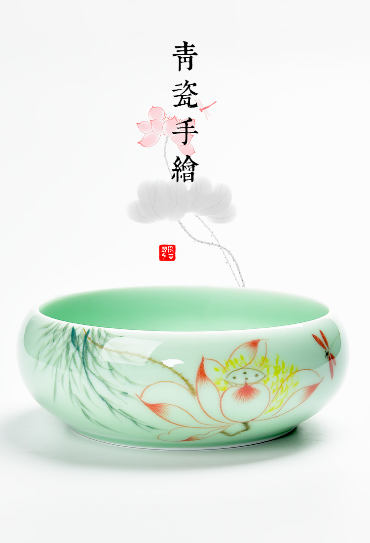 Celadon hand - made refers to flower pot ceramic nonporous desktop contracted a hydroponic plant pot container copper bowl lotus basin
