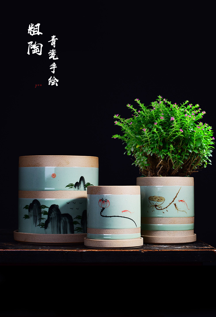 Celadon hand - made ceramic large clearance of household bracketplant rich tree the plants potted meat meat meat more money plant orchid pot