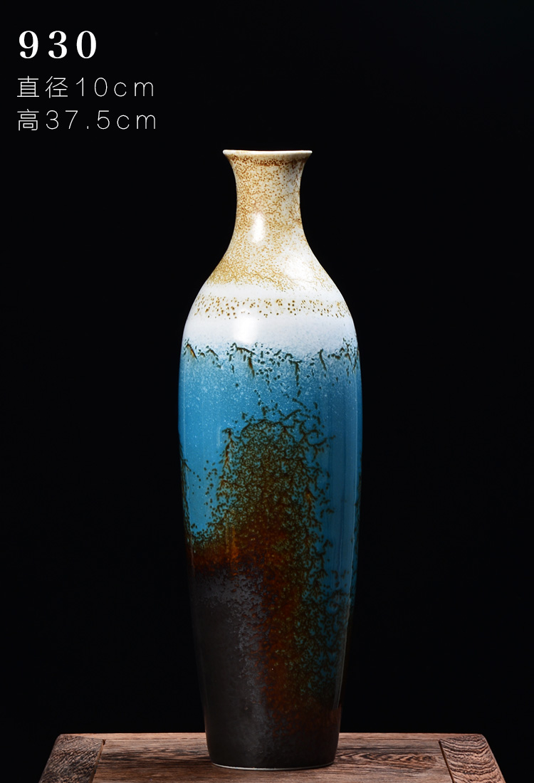 BẠN ngôi sao màu xanh bình Trung Quốc trang trí hoa lớn cắm hoa sứ trang trí nhà thủ công hoa nước - Vase / Bồn hoa & Kệ chậu thủy tinh trồng cây