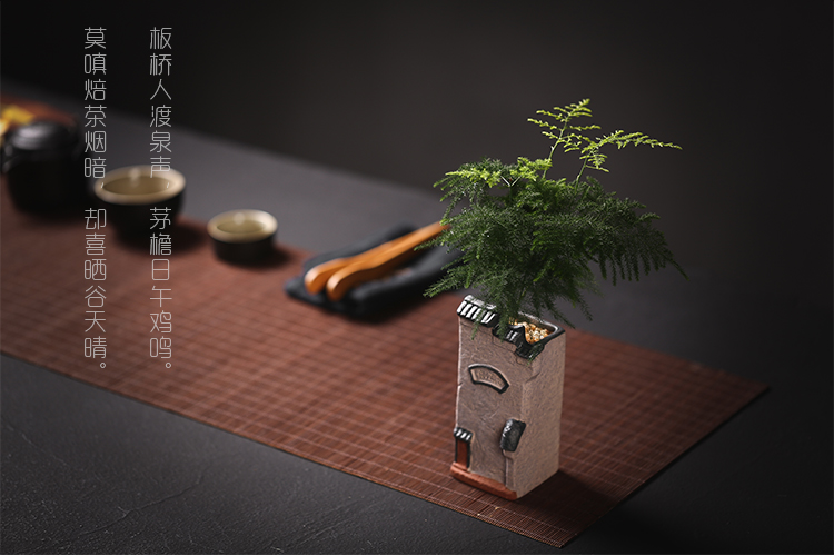 Chinese style restoring ancient ways is more than the old meat pot ceramic creative bonsai asparagus, green meat meat the plants specials coarse pottery flowerpot