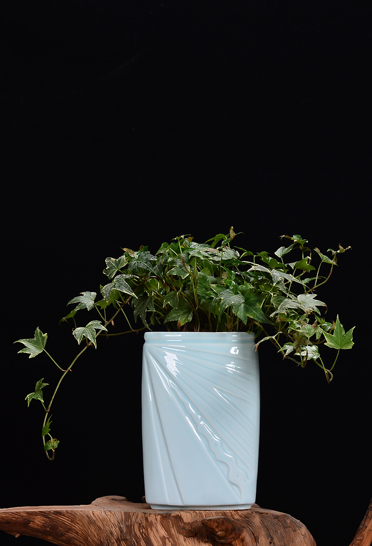 Square ceramic flower POTS triangle large money plant celadon orchid pot pot meat meat, green potted the plants, fleshy