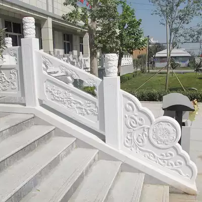 Stone Fence white marble stone railing marble fence school stone flag river guardrail fence