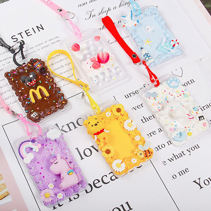 Children's diy cream glue card set making material package cartoon handmade public bus bank card ID card meal card set
