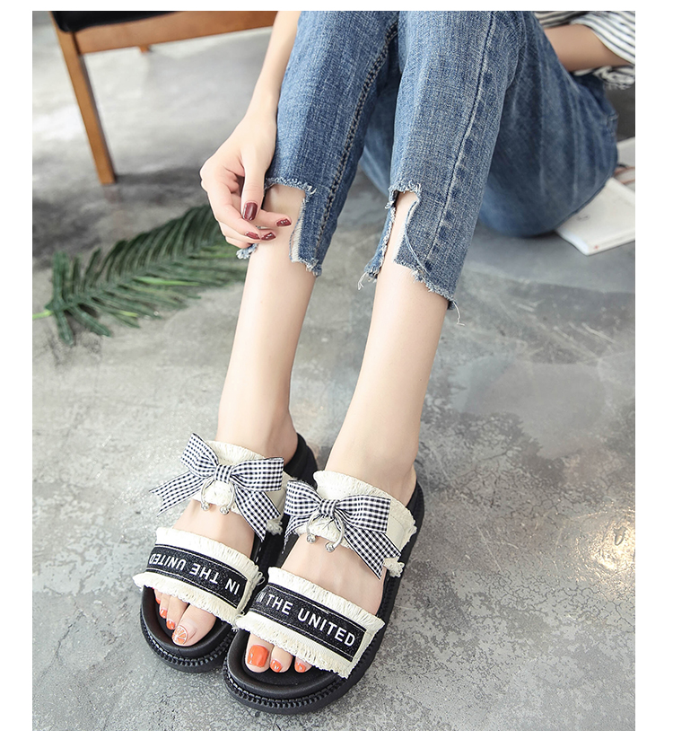 Dép nữ sinh viên 18 mùa hè mới phiên bản Hàn Quốc của phong cách Harajuku cung dép đế bằng giày sandal nữ đi học