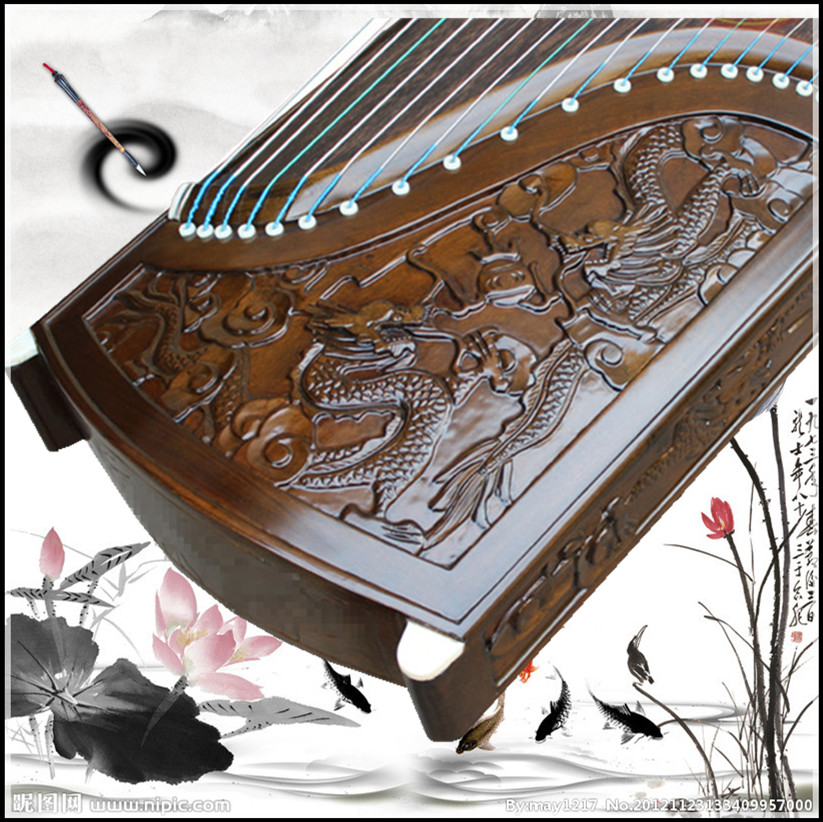 Authentic golden silk nanmu guzheng beginners teaching professional performance entry sycamore wood tenth grade examination musical instrument