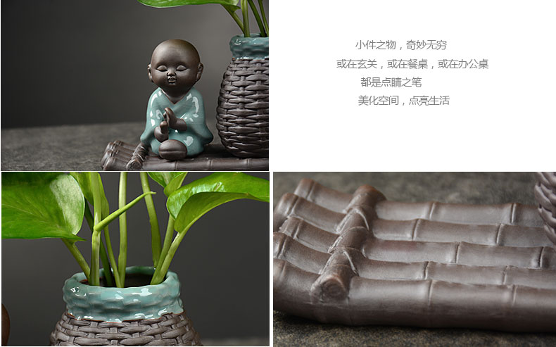 Củ cải xanh văn hóa bình nước dụng cụ trồng cây hoa container chậu hoa nhà phòng khách trang trí nhỏ - Vase / Bồn hoa & Kệ chậu sứ trồng cây cỡ lớn